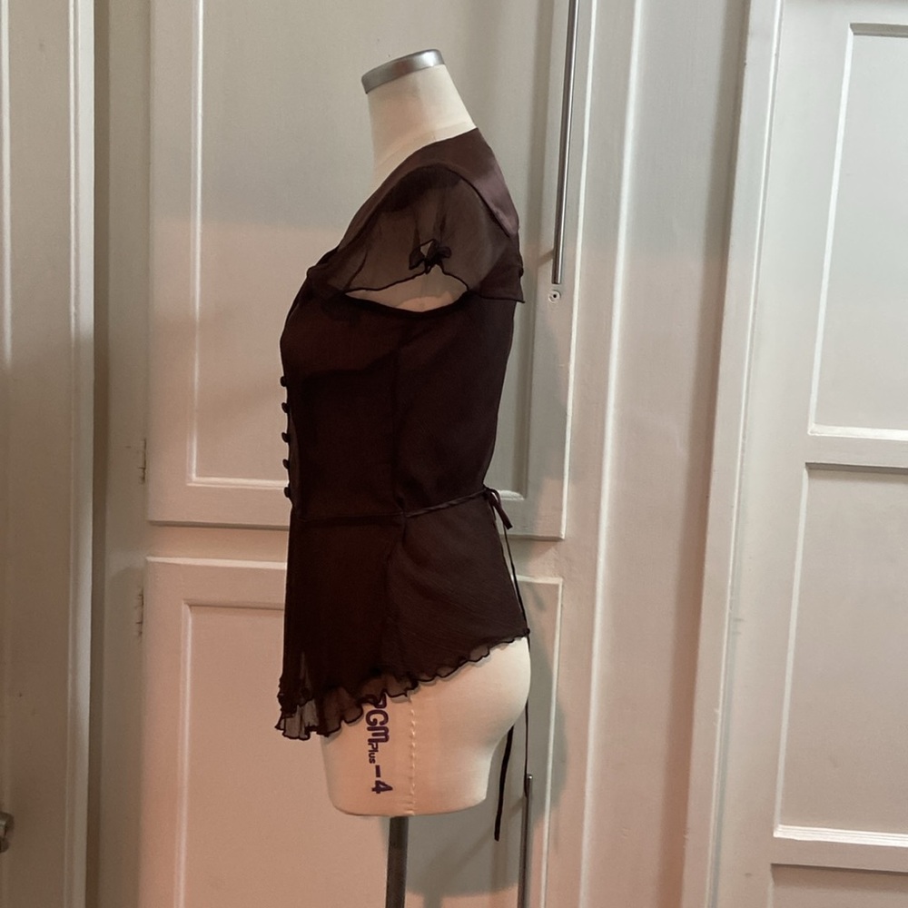 Silk cap sleeved blouse - Picture 2 of 6